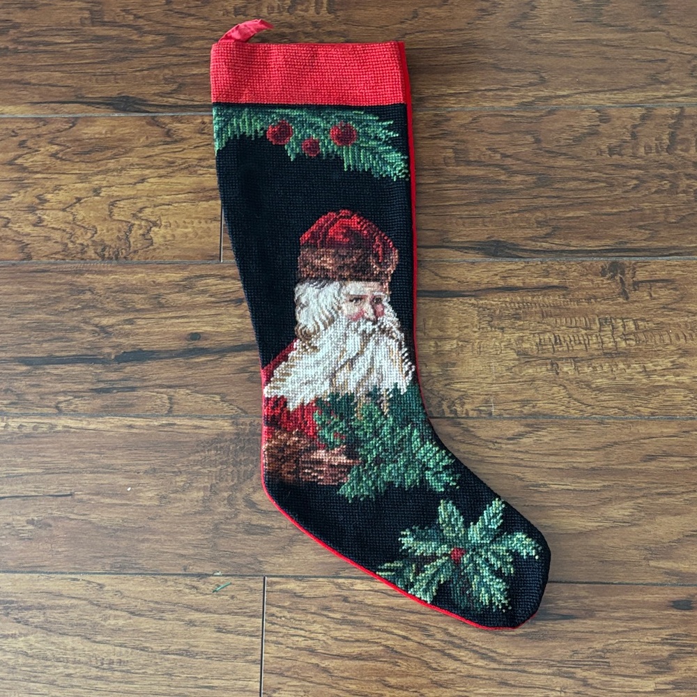 Festive Vintage Santa Christmas Stocking